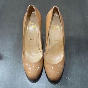 Used womens size 8 (38) Christian louboutin. Original .Color is beige